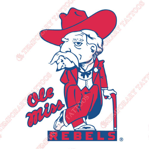 Mississippi Rebels Customize Temporary Tattoos Stickers NO.5121